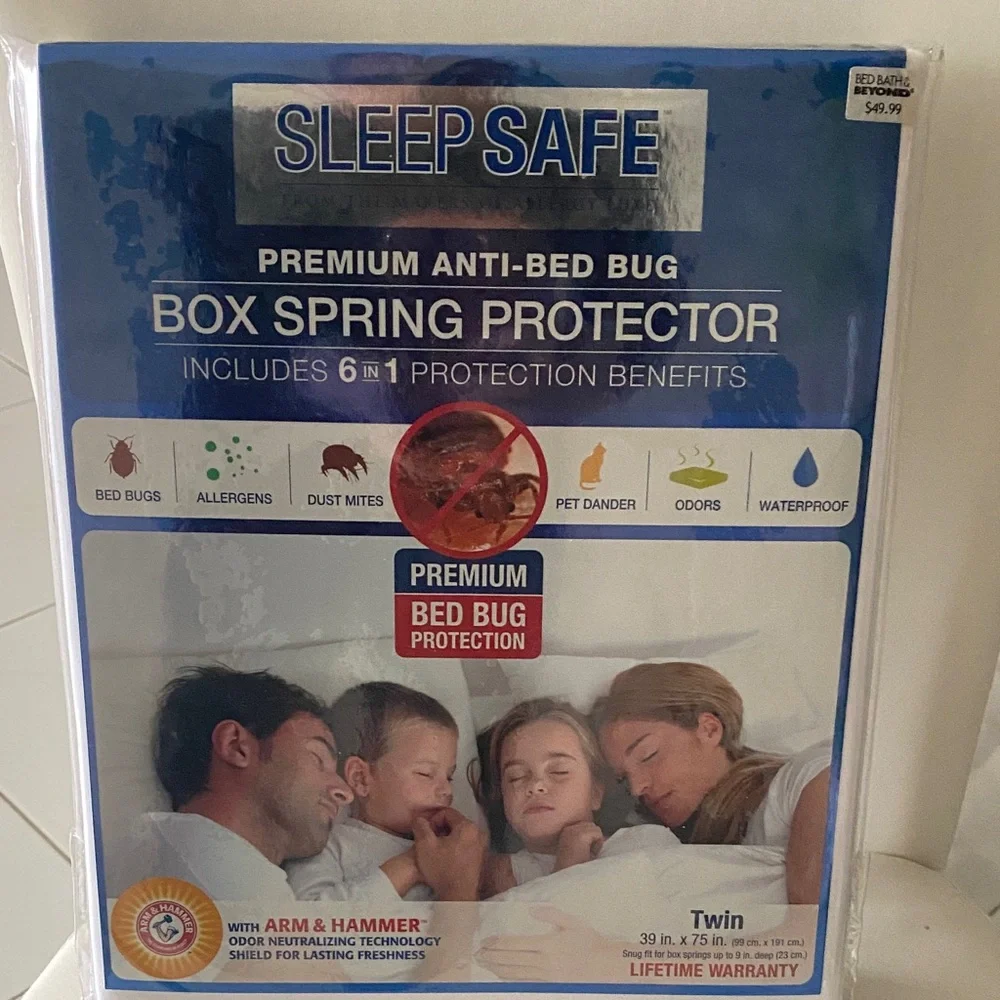 Brand New Sleep Safe Premium Box Spring Protector - White
